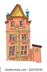 vintage facade - London - cartoon