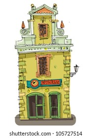 vintage facade - London - cartoon