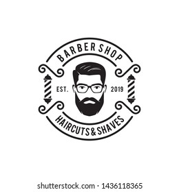 
vintage face for barbershop logo