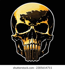 vintage face skull graphic art design illustration