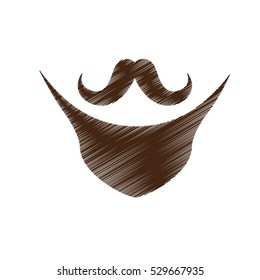 vintage facial hair icon image vector illustration design 
