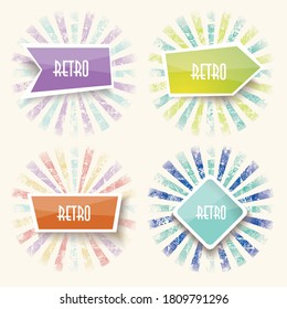 Vintage faded background. Retro signs or beams.
