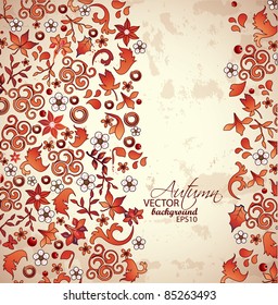 Vintage Fall-Floral Illustration