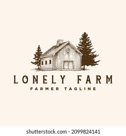 Vintage Farm Scheune Holz Logo Vintage Design Vorlage Inspiration