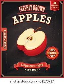 Vintage Farm Fresh Apple poster design