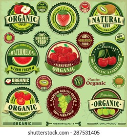 Vintage farm fresh label design set