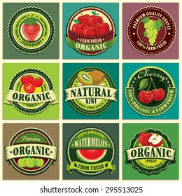 Vintage farm fresh label design set