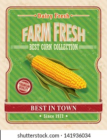 Vintage Farm Fresh Organic Corncob Poster