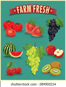 Vintage farm fresh poster design