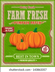 Vintage Farm Fresh Pumpkin Patch Poster Design