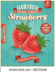 Vintage farm fresh strawberry design