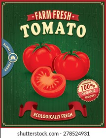 Vintage Farm Fresh Tomato Poster Design