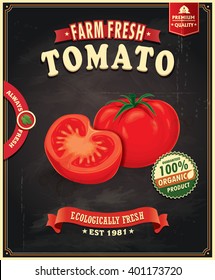 Vintage Farm Fresh Tomato Poster Design