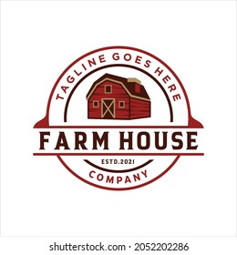 Vintage Farm house creative logo design. Labels for natural agricultural products. logotype isolated on a white background. Vector illustration.