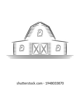 vintage farm house logo  icon and illustration