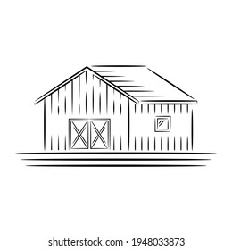 vintage farm house logo  icon and illustration