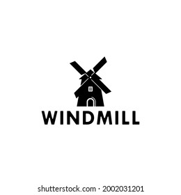 Vintage of Farm House Windmill Logo Design