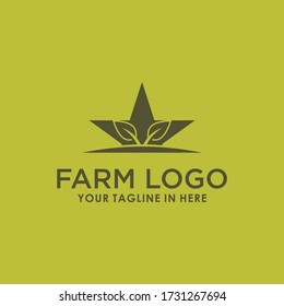 vintage farm landscape logo template stock design vector,  wheat brand logo template