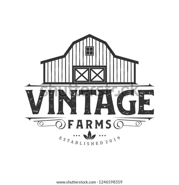 Vintage Farm Logo Design Barn Wood Stock Vector Royalty Free