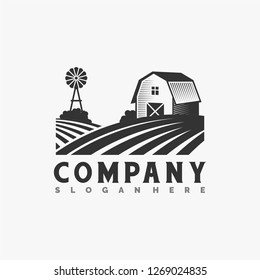 vintage farm logo illustration