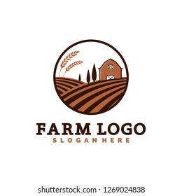 vintage farm logo illustration