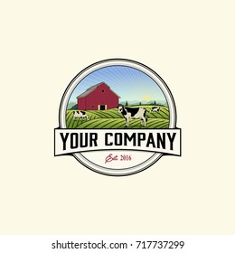 vintage farm logo vector