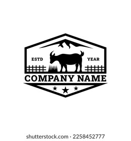 vintage farm logo vector. goat logo vector