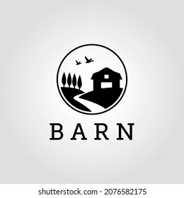 vintage farmer barn logo vector illustration design