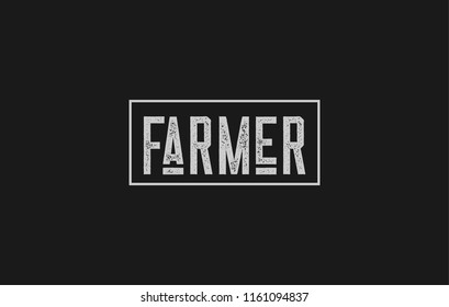 vintage farmer typography design illustration