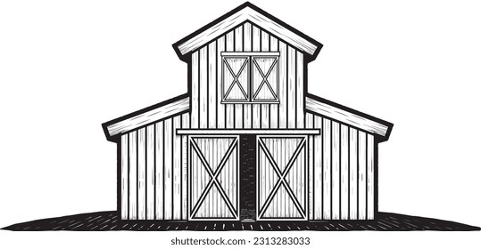 Vintage farmhouse barn logo design - house farm cow cattle barn wood building logo design