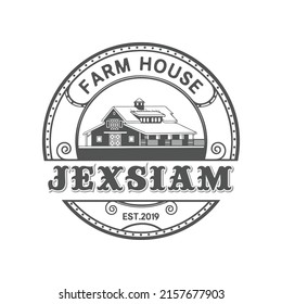 Vintage farmhouse logo design template vector