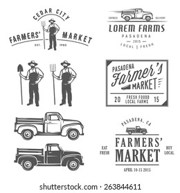 Vintage farming labels, badges and design elements