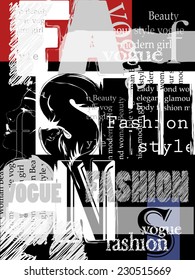 Vintage Fashion Background. Vector illustration.