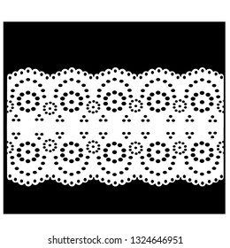 vintage fashion cotton lace trim hand drawn 
