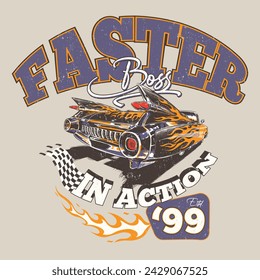vintage fast classic car racing graphic design
