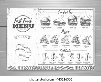 Vintage fast food menu design