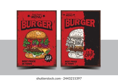Vintage Fast Food Menu Posters Design