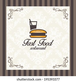Vintage Fast Food Restaurant Menu Cover Template in Vector