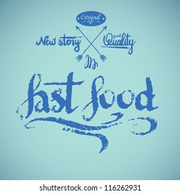 vintage fast food. vector calligraphy text