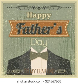 Vintage Father's Day card with retro elements. All art is in global colors so it makes it really easy to edit.
