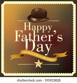 Vintage father's day card. Vector illustration.