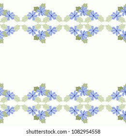Vintage feedsack border in small flowers. Millefleurs. Floral sweet seamless background for textile, cotton fabric, covers, wallpapers, print, gift wrap and scrapbooking.