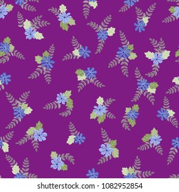 Vintage feedsack pattern in small flowers. Millefleurs. Floral sweet seamless background for textile, cotton fabric, covers, wallpapers, print, gift wrap and scrapbooking.