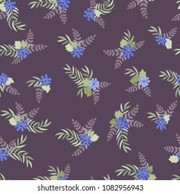 Vintage feedsack pattern in small flowers. Millefleurs. Floral sweet seamless background for textile, cotton fabric, covers, wallpapers, print, gift wrap and scrapbooking.