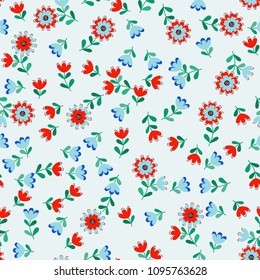 Vintage feedsack pattern in small flowers. Millefleurs. Floral sweet seamless background for textile, cotton fabric, covers, wallpapers, print, gift wrap and scrapbooking.