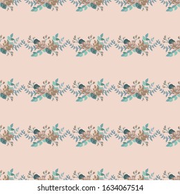 Vintage feedsack pattern in small flowers. Millefleurs. Floral sweet seamless background for textile, cotton fabric, covers, wallpapers, print, gift wrap and scrapbooking.