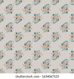 Vintage feedsack pattern in small flowers. Millefleurs. Floral sweet seamless background for textile, cotton fabric, covers, wallpapers, print, gift wrap and scrapbooking.