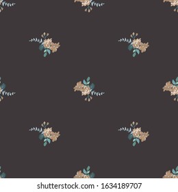 Vintage feedsack pattern in small flowers. Millefleurs. Floral sweet seamless background for textile, cotton fabric, covers, wallpapers, print, gift wrap and scrapbooking.