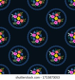 Vintage feedsack pattern in small flowers. Millefleurs. Floral sweet seamless background for textile, cotton fabric, covers, wallpapers, print, gift wrap and scrapbooking.