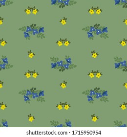 Vintage feedsack pattern in small flowers. Millefleurs. Floral sweet seamless background for textile, cotton fabric, covers, wallpapers, print, gift wrap and scrapbooking.